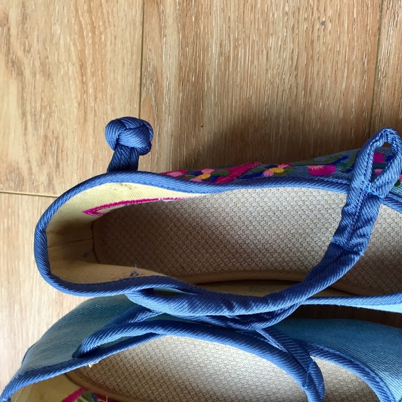 Women's Flower Embroidery Casual Oxfords shoes 8m - Picture 5 of 6